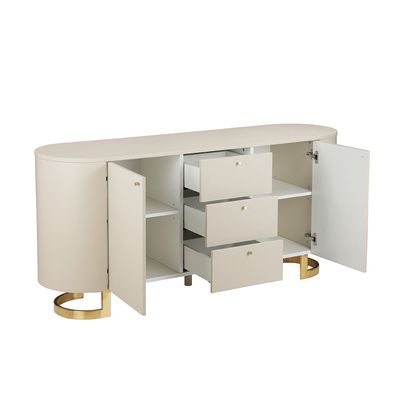 Aubrey Buffet Cabinet - Matt Beige / Gold